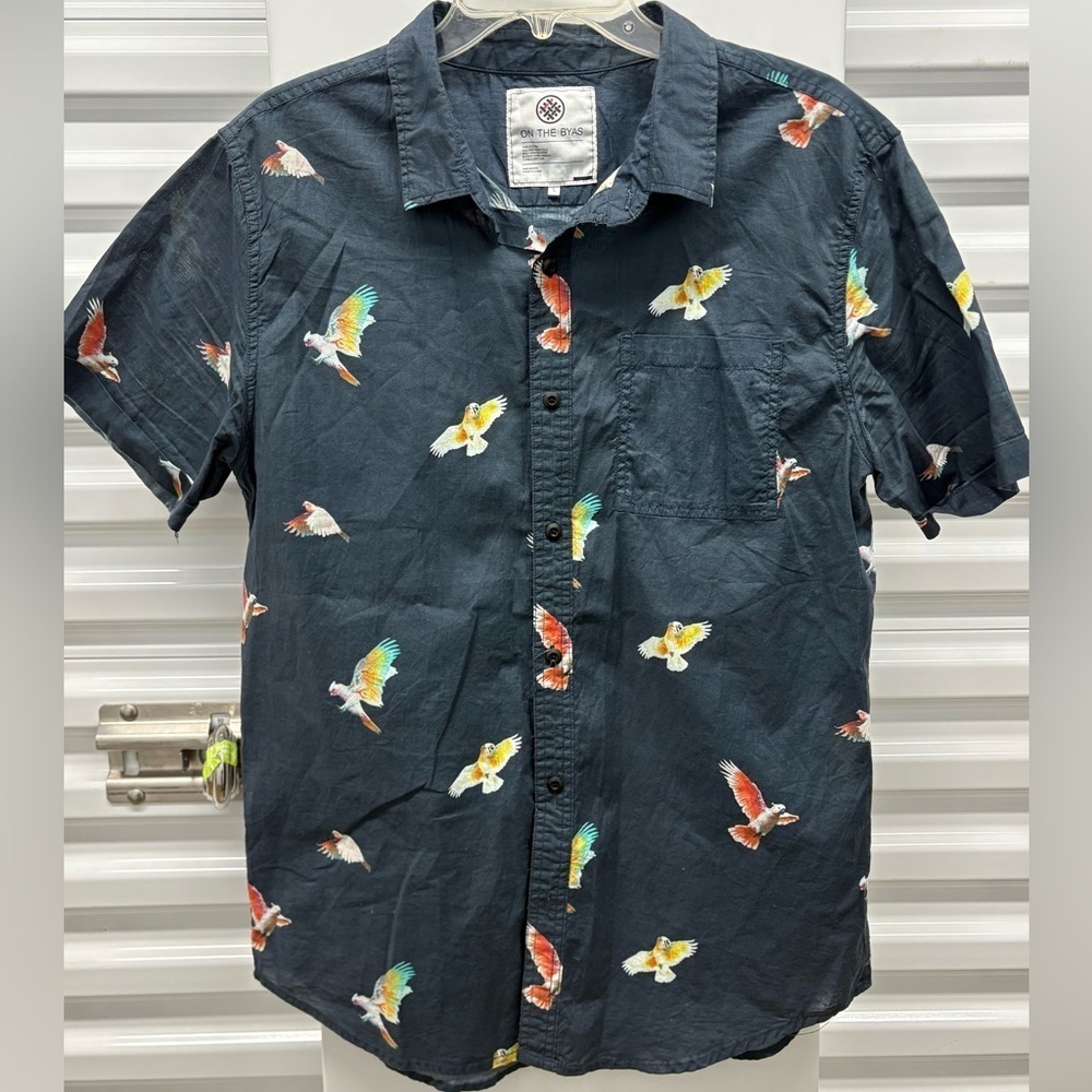 On the Byas Black Shirt with Colorful Bird Print